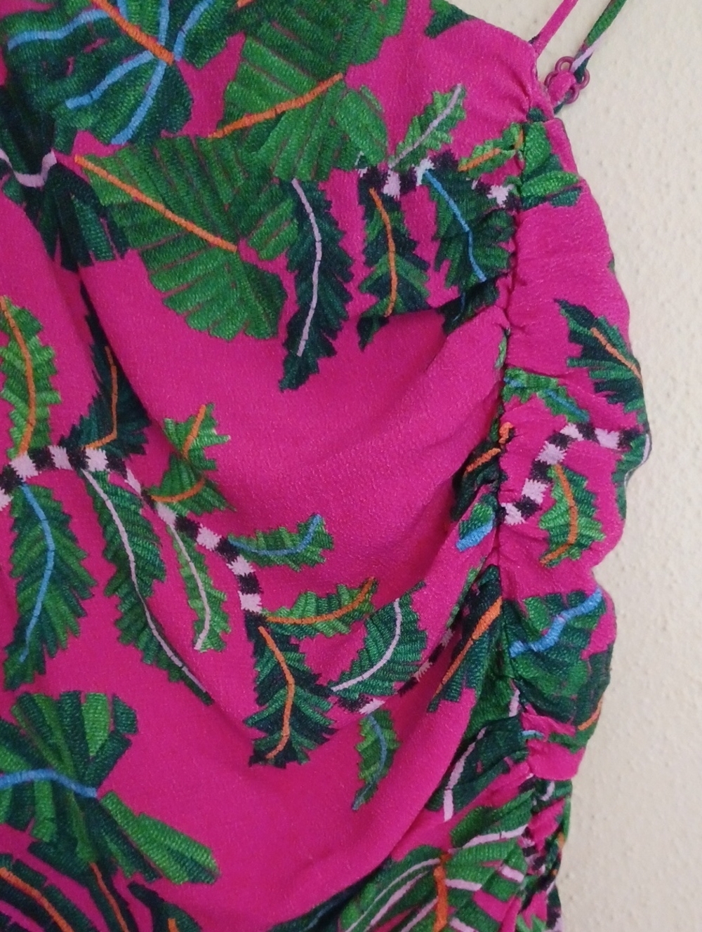 FARM Rio Anthropologie Leaves Midi Dress SZ M Tropical Colorful - Picture 7 of 16